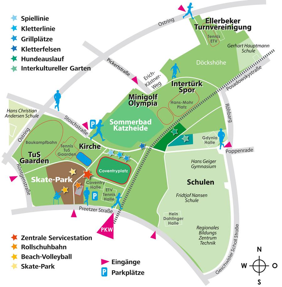 Lageplan Sport- und Begegnungspark Gaarden