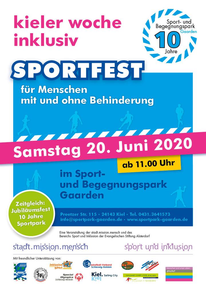 Plakat Sportfest "kieler woche inklusiv"